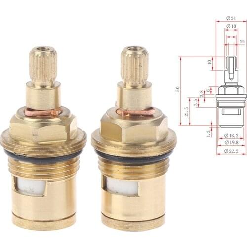 2Pcs 1/2" Replace Tap Cartridge Valve Ceramic Disc Gland Quarter Turn 20 Teeth