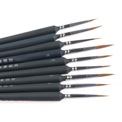 9Pcs Brush Pen For Sketched Outline Lines Gouache Watercolor Paint Oil Painting fit for Painter, artist, student