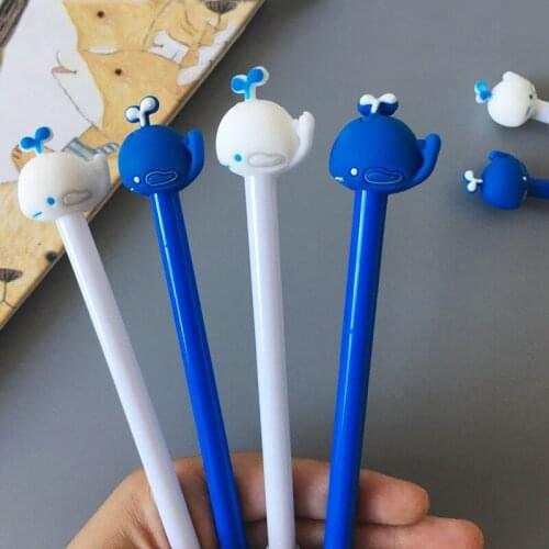 1 pcs creative fresh whale neutral pen cute cartoon student black signature pen for school cute stationary