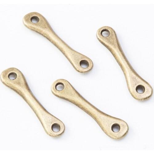 RAINXTAR Fashion Alloy 1.5mm Hole Connector Charms For Necklaces Bracelets Making 5*21mm 100pcs AAC1299