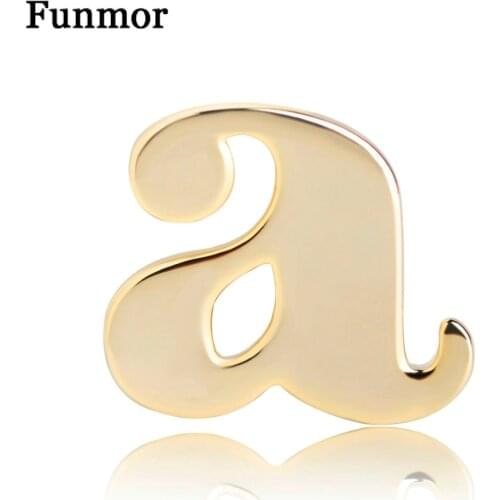 FUNMOR 26 Letter Shape Brooches For Women Men Name Abbreviation Special Gifts Clothes Suit Decoration Lapel Pins