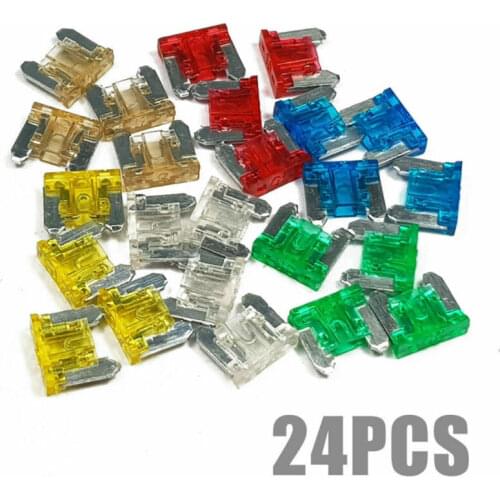 24pcs 5/10/15/20/25/30A fuse shape mini small blade car fuse combo set suitable for automobile truck