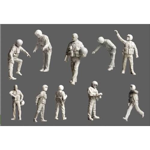 1/72 Scale Unpainted Resin Figure Aerospace forces of Russia(10 pcs) Model Kits Military New