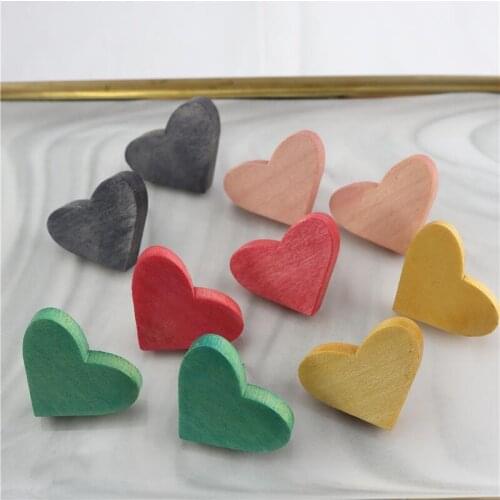 2021 New Natural Wood Wooden Earings for Women Jewelry Cute Heart Earrings Piercing Earring Jewelry Accessory Wholesale