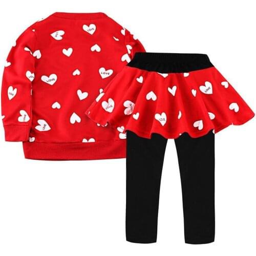 2-6 Years Heart Girls Clothing Sets Autumn Winter Toddler Girls Clothes Kids Tracksuit For Girl Suit Costumes Children Clothing