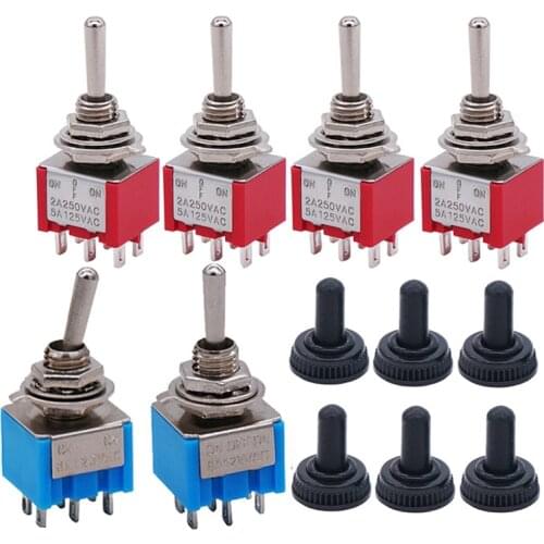 ON OFF ON Switches Miniature Toggle Switch Single Pole Double Throw Mini Waterproof Cap Smart Micro Electronic Gadgets Contacts