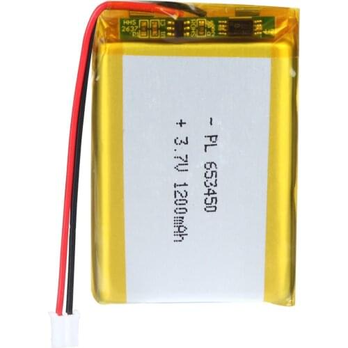 Mejuew 3.7V 1200mAh 653450 Rechargeable Lipo Battery with JST Connector