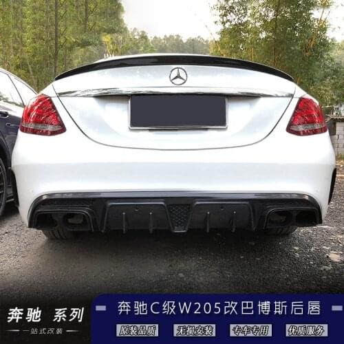 Suitable For C-class Benz W205 C63 Amg Four Door Refitting Brabus Carbon Fiber Rear Lip and Tail Mouth