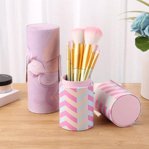 Portable PU Leather Makeup Storage Holder Cosmetic Cup Case Box for Makeup Brush Pen