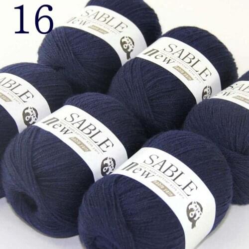 Sale 6*50gr Super Soft Pure Sable Cashmere Wrap Shawls Hand Knit Wool Crochet Yarn Navy 243-16-6