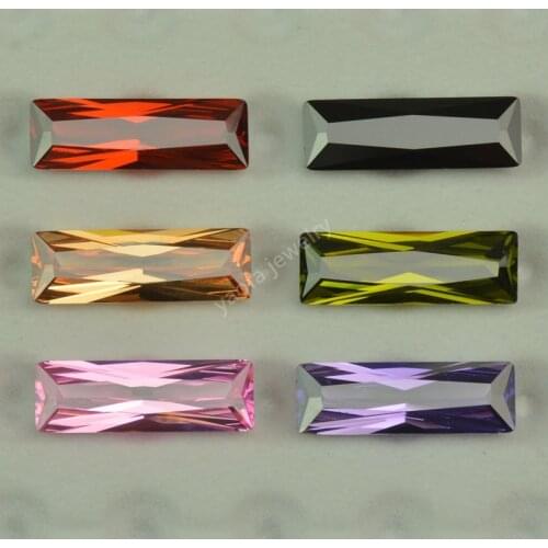 Sale Mix Colour 3x7mm~5X20mm 5A Lengthen Rectangle Shape CZ Stone Elongated Baguette Cut Lab Created Cubic Zirconia Loose Gems
