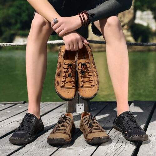 Sandalias Cuero Hombre Sport Sandals Men Trekking Sandale Homme Leather Sandals-men Beach Slide Work Vietnam Outdoor Summer