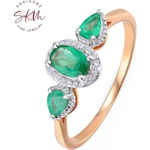 SKM Fashion emerald rings for women delicate rings luxury Engagement rings designer Promise Luxury Fine Jewelry