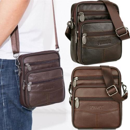 Men Women Genuine Leather Bags Small Shoulder Bag Cross Body Handbag Purse Pouch /BY