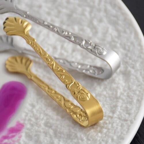 Stainless Steel Food Clips Ice Cube Clamps Serving Tongs Cookie Cake Dessert Salad Bread Clip Kitchen Barbecue Tool Tong Barware