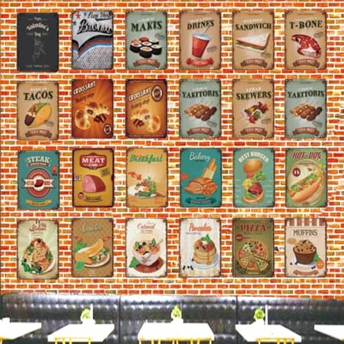 Tin Signs Metal Plate Wall Pub Kitchen Restaurant Home Art Decor Vintage Poster Cuadros LA-4597A