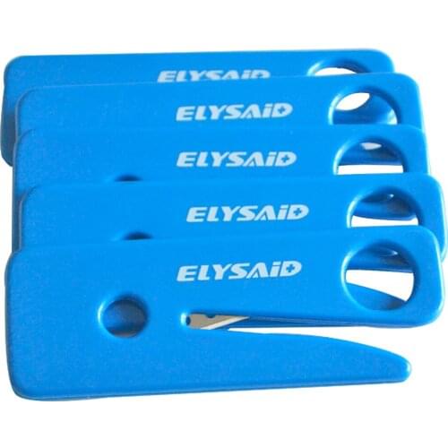 12pcs Safety Escape Seat Belt Cutter Stainless Steel Blade Portable Live Saving Rescue Knife Health Care Tools Blue