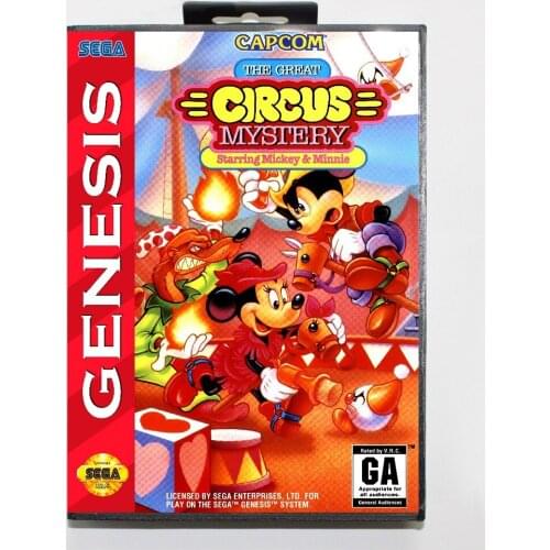 16 bit Sega MD game Cartridge with Retail box - Great Circus Mystery game card for Megadrive Genesis system