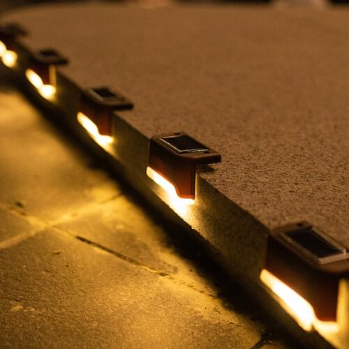 New 16pcs Led Solar Stair Lamp IP65 Waterproof Outdoor Garden Pathway Yard Patio Stairs Steps Fence Deck Lamps Solar Night Light