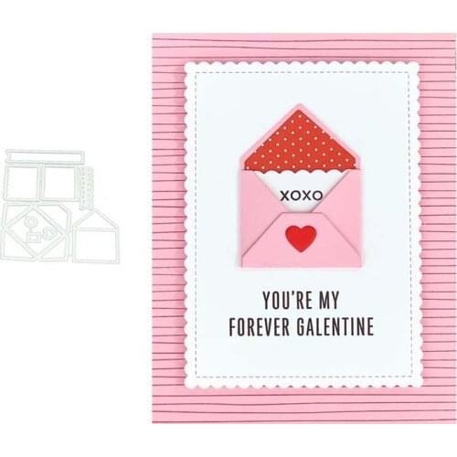 2021 New Arrival Folded Diy Envelope Shape Metal Cutting Dies Stencil Scrapbooking Craft Die Cut Make Mould Decoration Template