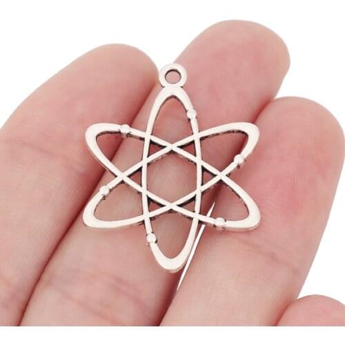 30 x Silver Color Celtics Knot Flower Charms Pendants 2 Sided for DIY Necklace Jewelry Making Accessories 33x26mm