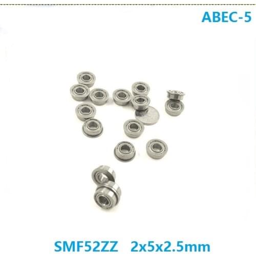50pcs SMF52ZZ S MF52ZZ ABEC-5 2x5x2.5 mm Stainless Steel SUS440C Flange Deep Groove Ball bearing shielded 2*5*2.5mm MF52 ZZ Z