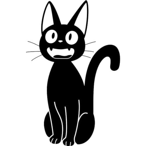 Car Stickers Jiji Cat Funny Window Glass Decoration Decals Creative Cartoon Car Stickers Waterproof Black/white,13cm*9cm