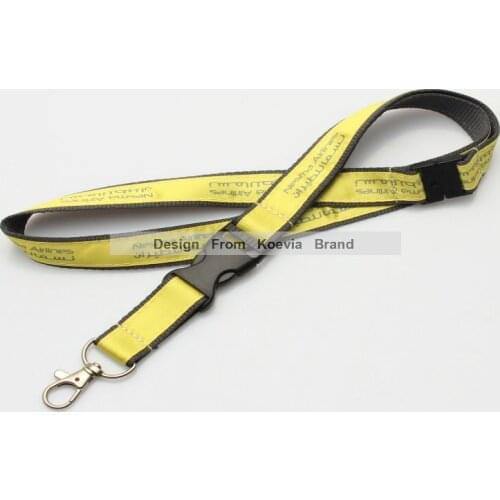 Free shipping cheap quality 1000pcs/lot 20MM Custom Logo ID holder printing double layer satin polyester yellow lanyards