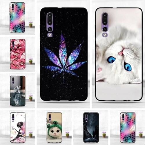 For Capa Huawei P30 Case Cute Cover For Huawei P30 Lite Case Silicon Soft TPU Black Luxury Phone Funda For Huawei P30 Pro Cover