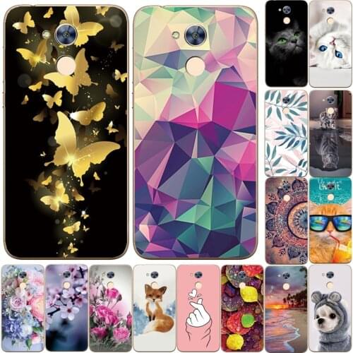 Cover phone case for huawei honor 6A soft tpu silicone back cover 360 full protective printing clear coque Cat flower