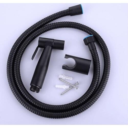 Black Shower Head Handheld Toilet Bidet Faucet Sprayer Stainless Steel Bathroom Hand Bidet Sprayer Set Hose Toilet Self Cleaning