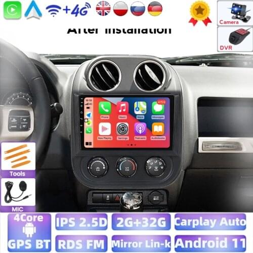 Quad Core Car Radio For JEEP Compass Patriot Have BT 2009-2015 Stereo Player GPS Navigation Carplay IPS OBD2 No CD Player