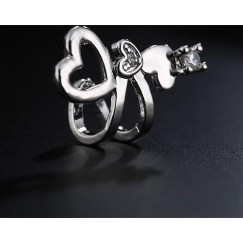 Cxwind Korean Love Heart Earcuff Wave Ear Cuff Earring Wrap Earrings Boho Vintage Gift for Women Clip pendientes mujer Jewelry