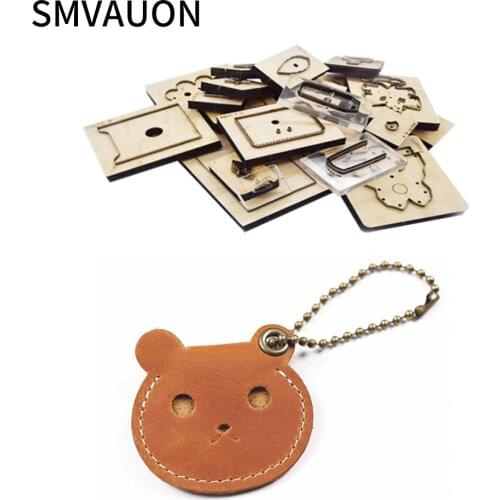 SMVAUON Wooden Die Cutting Diy Cartoon Bear Access control card sleeve Dies Fille Scrapbooking Suitable For Die-cutting Machines
