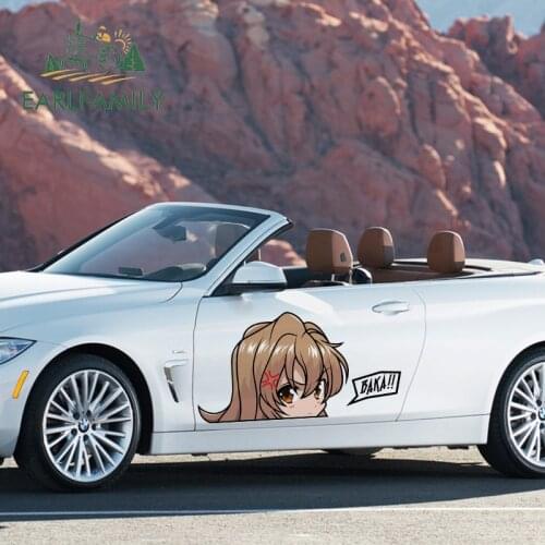 EARLFAMILY 43cm x 22.5cm Cartoon Car Body Sticker FOR Taiga Baka Peeker Fine Decal Fashion Occlusion Scratch Waterproof Stickers