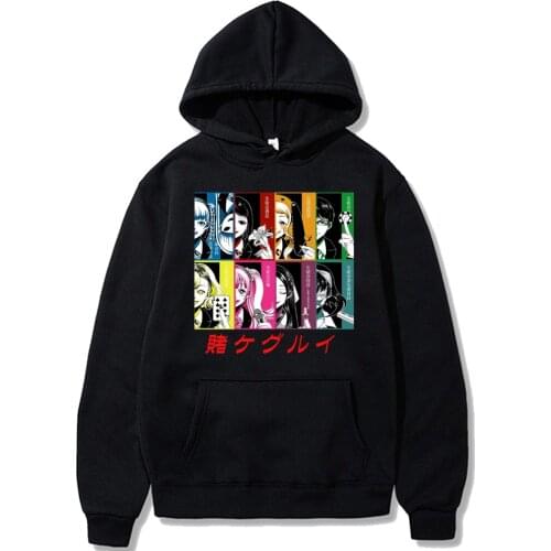 Harajuku Kakegurui Print Hoodies Sweatshirts Funny Yomoduki Runa Casual Hoodie Fashion Mujer Yomoduki Runa Friend Casual Hoodie
