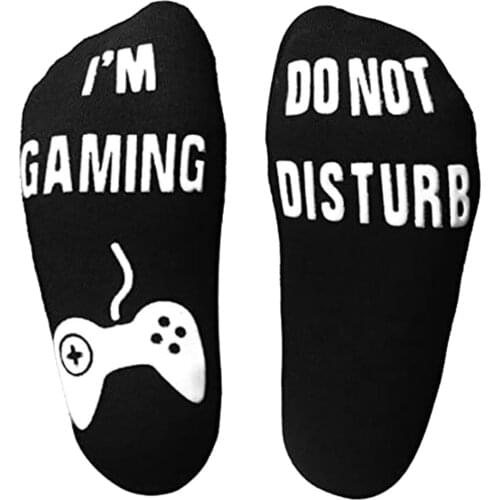Do Not Disturb Gaming Socks, Funny Cotton Novelty Gamer Socks Gifts for Kids Teen Boys Mens Womens Game Lovers