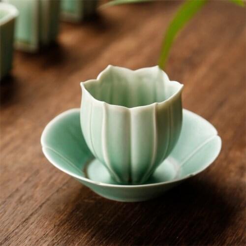 Japanese Style Ceramic Cherry Blossom Magnolia Teacup Jingdezhen Handmade Master Tea Cup Creative Kung Fu Water Mug Drinkware