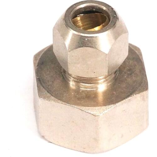 LOT2 1/2"BSP Female To Fit 8mm Tube O/D Nickel Brass Ferrule Pneumatic Air Compression Fitting