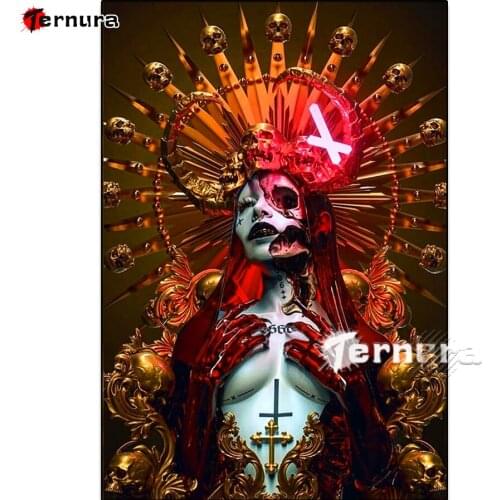 Full square round drill Skeleton Dark Woman diy diamond painting set 5d diamond embroidery Cross Stitch puzzle decoration salon