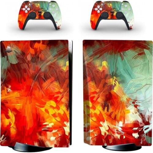 Abstract Style PS5 Disc Edition Skin Sticker for Playstation 5 Console & 2 Controllers Decal Vinyl Protective Skins Style 1