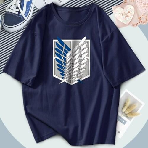 New Anime T-Shirts Attack On Titan Men Women Fashion Solid Cotton Short Sleeve T Shirt Streetwear Punk Tee Tops Unisex Clothes
