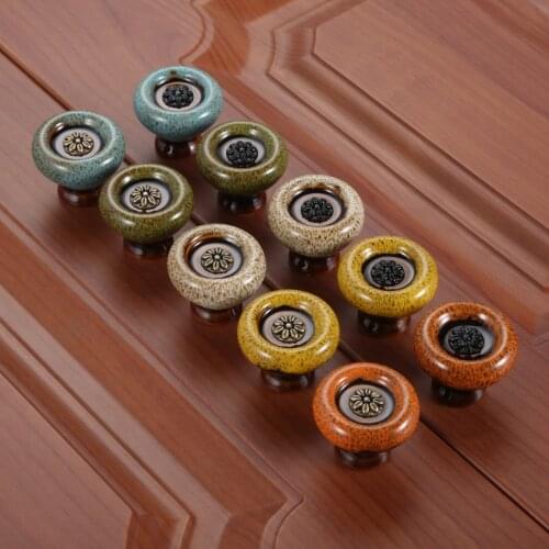 38mm Single Hole Ceramic Furniture Knob Cabinet Cupboard Drawer Handle Door Closet Wardrobe Knobs