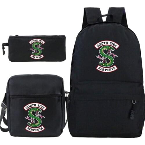 RIVERDALE Backpack South Side 3pcs/set Mochila Pencil Case Shoulder Bag Girls Boys School Bag Teenager Travel Backpacks+handbags