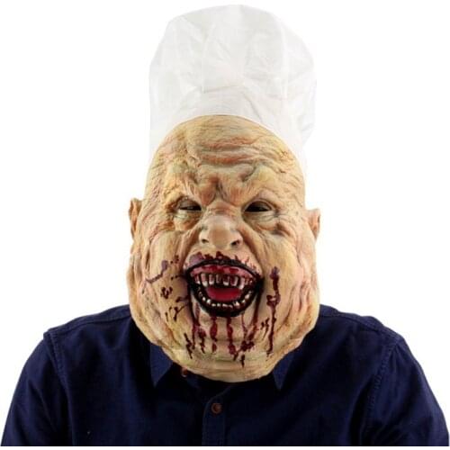 Scary Funny Chef Halloween Ball Props Halloween Headgear Latex Mask Movie Costume Dress Scary Latex Mask New