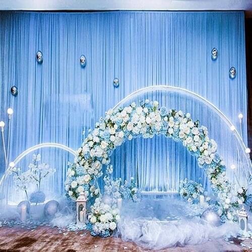 Wedding Backdrops Panels Ice Silk Hanging Curtains Festival Party Backdrop Wedding Decor Drape Big Events Stage Background Cloth