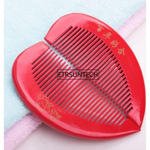 Wedding Supplies Red Heart-shaped Comb Romantic Marriage Room Soulmate Closer Hearts Bride Combing Hair Tools F1319