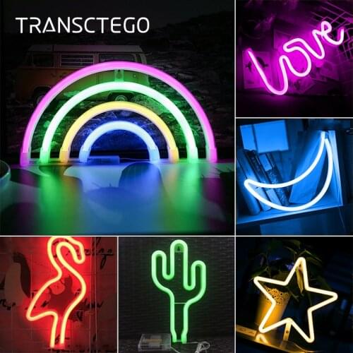 LED Neon Light Signs Christmas Night Light Neon Bulb USB Battery Powered Bedside Home Decoration Party Birthday Gift Table Lamp