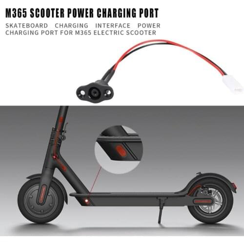 For Xiaomi M365 Electric Scooter Charging Interface Battery Replacement Interface/ Cap Hole Skateboard ABS Power Charging Port