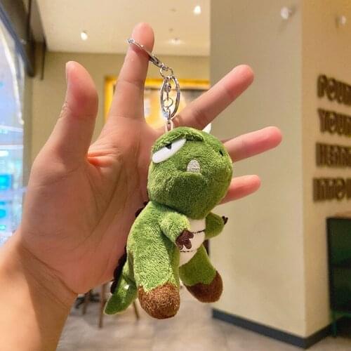 Zqswkl 10cm cartoon dinosaur doll key chain cute doll jewelry bag pendant on backpack plush car keychain